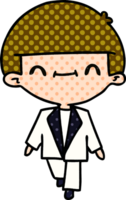 hand drawn cartoon of cute kawaii boy in suit png