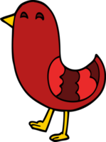 dessin animé doodle oiseau rouge png