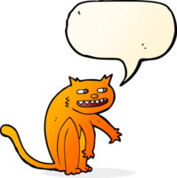 chat heureux de dessin animé avec bulle de dialogue png