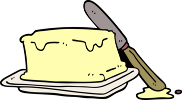 cartoon doodle butter and knife png