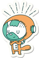 sticker of a tattoo style animal in astronaut suit png