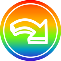 direction arrow circular icon with rainbow gradient finish png