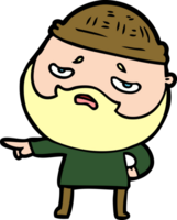 cartoon worried man with beard png