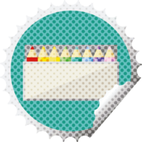 pak van kleur potloden grafisch illustratie ronde sticker postzegel png