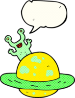 hand drawn comic book speech bubble cartoon alien planet png