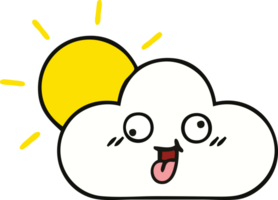 cute cartoon of a sun and cloud png