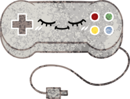 retro illustration style cartoon of a game controller png