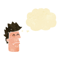 cartoon man feeling sick with thought bubble png