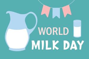 World Milk Day poster, background, banner, card. Modern illustration for holiday design vector