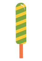 Bright ice cream on a stick. Striped fruit ice. Isolated illustration for your design vector