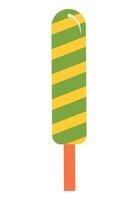 Bright ice cream on a stick. Striped fruit ice. Isolated illustration for your design vector