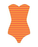 One-piece swimsuit with stripes and no straps. Isolated illustration for summer design. vector