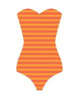 One-piece swimsuit with stripes and no straps. Isolated illustration for summer design. vector