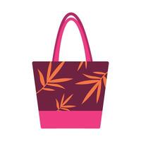 Beach bag with palm leaves. Isolated illustration with summer vibe. vector