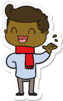 sticker of a cartoon happy man png