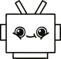 línea dibujo dibujos animados de un robot cabeza png