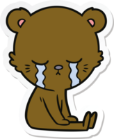 pegatina de un oso de dibujos animados llorando png