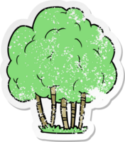 distressed sticker of a cartoon tree png