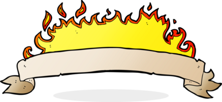 cartoon flaming banner png