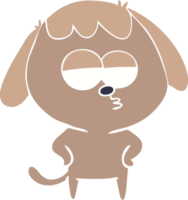 cão entediado de desenho de estilo de cor plana png