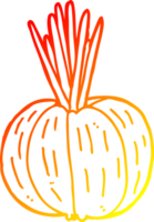 warm gradient line drawing of a cartoon vegetable png