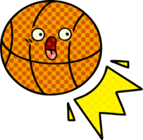 comic book style cartoon of a basketball png