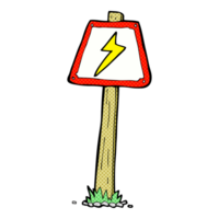 señal de advertencia eléctrica de dibujos animados png