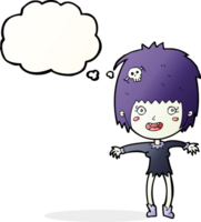 cartoon vampire girl with thought bubble png