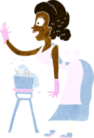 cartoon housewife washing up png