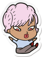 sticker of a cartoon woman png