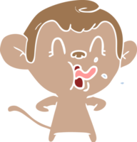crazy flat color style cartoon monkey png