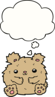 cute cartoon bear with thought bubble png