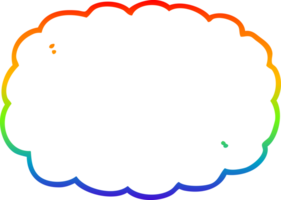 rainbow gradient line drawing of a cartoon cloud png