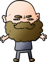 cartoon man with beard frowning png