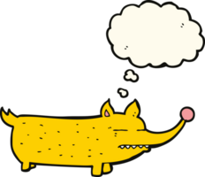 cartoon funny little dog with thought bubble png