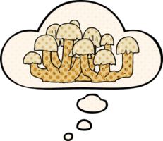 tecknad serie svamp med trodde bubbla i komisk bok stil png