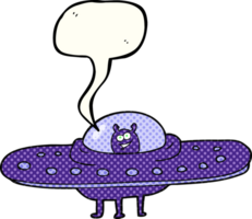 hand drawn comic book speech bubble cartoon flying saucer png