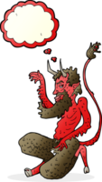 cartoon traditional devil with thought bubble png