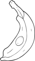 hand drawn black and white cartoon banana png