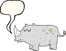 hand drawn speech bubble cartoon rhino png