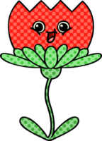 comic book style cartoon of a flower png