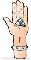 símbolo de mano espeluznante de dibujos animados png