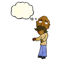 cartoon lonely old man with thought bubble png