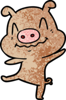 dessin animé cochon ivre png