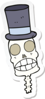 sticker of a cartoon spooky skull png