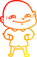 warm gradient line drawing of a cartoon creepy guy png