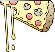 gradient shaded quirky cartoon cheesy pizza png
