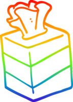 rainbow gradient line drawing of a cartoon tissue box png