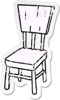 hand drawn distressed sticker cartoon doodle of a  wooden chair png