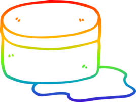 rainbow gradient line drawing of a cartoon beauty lotion tub png